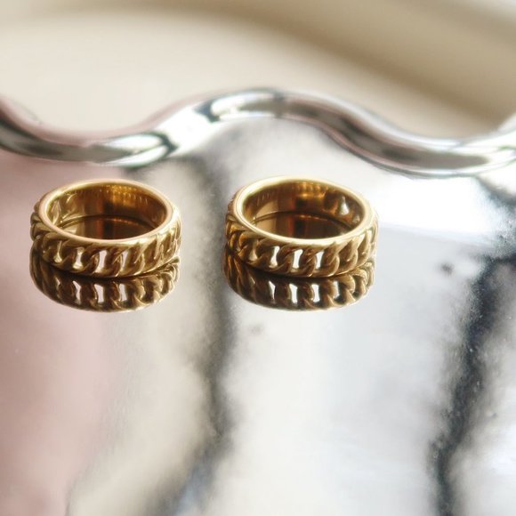 NEW 18K Gold Plated Chain Link Ring z - Picture 10 of 10